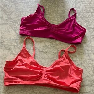 Athleta Fuchsia and Coral Bikini Tops